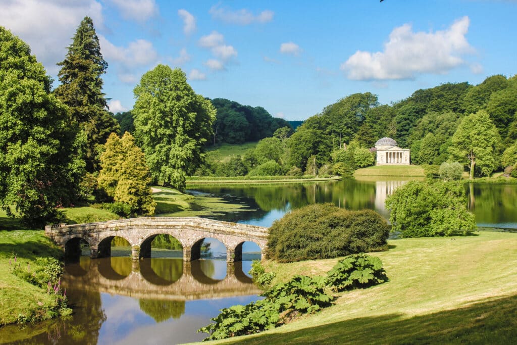 Palladian Bridge in Stourhead Garden, England, United Kingdom