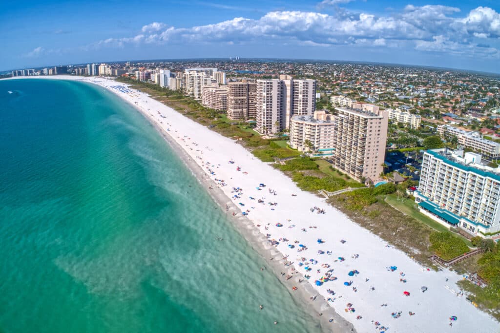 Aerial View of Marco Island, A popular Tourist Town in Florida