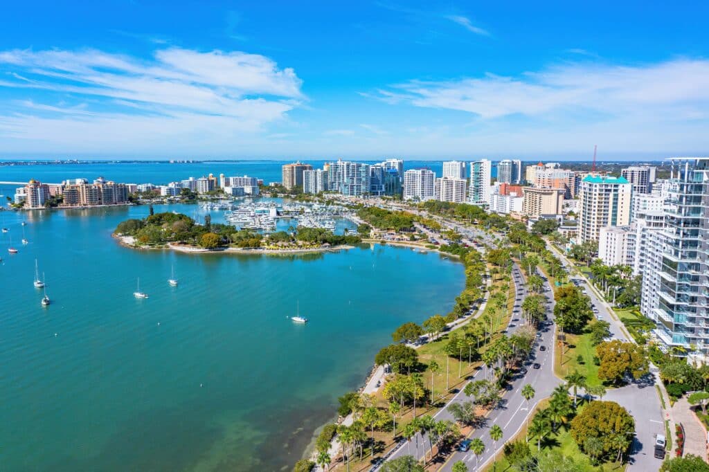 Sarasota Florida Downtown Bayfront Park Marina Jacks Golden Gate