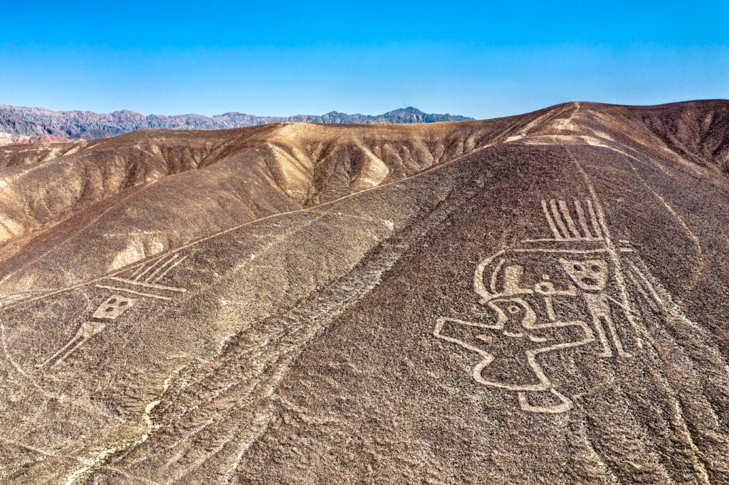 Aerial View of Palpa Geoglyphs. UNESCO world heritage in Peru