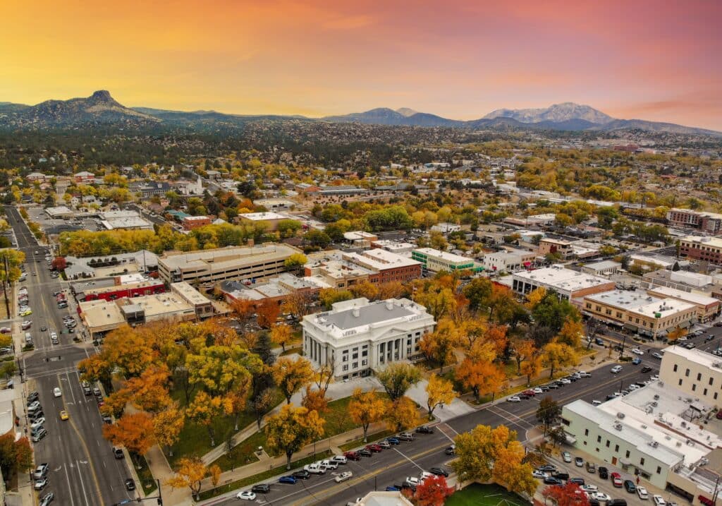 A fall view of the prescott square