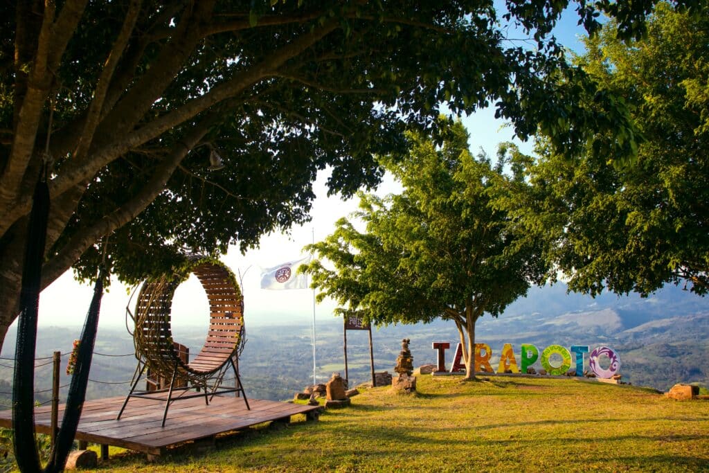 Beautiful viewpoint of Tarapoto. Tourist attraction in the Peruvian jungle. Polish viewpoint, Tarapoto.