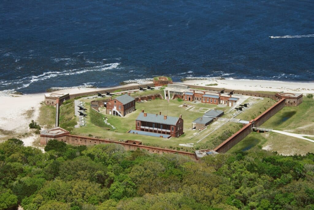 Aerial view of Fort Clinch, Flordia.