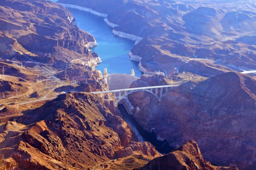 Glen Canyon Dam from a helicopter