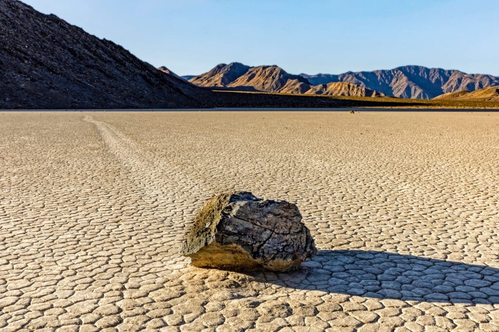 Death Valley National Park rocks move mysteriously across racetrack