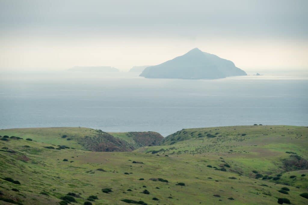 Anacapa Island Looms In The Distance From Santa Cruz island in Channel Islands National Park
