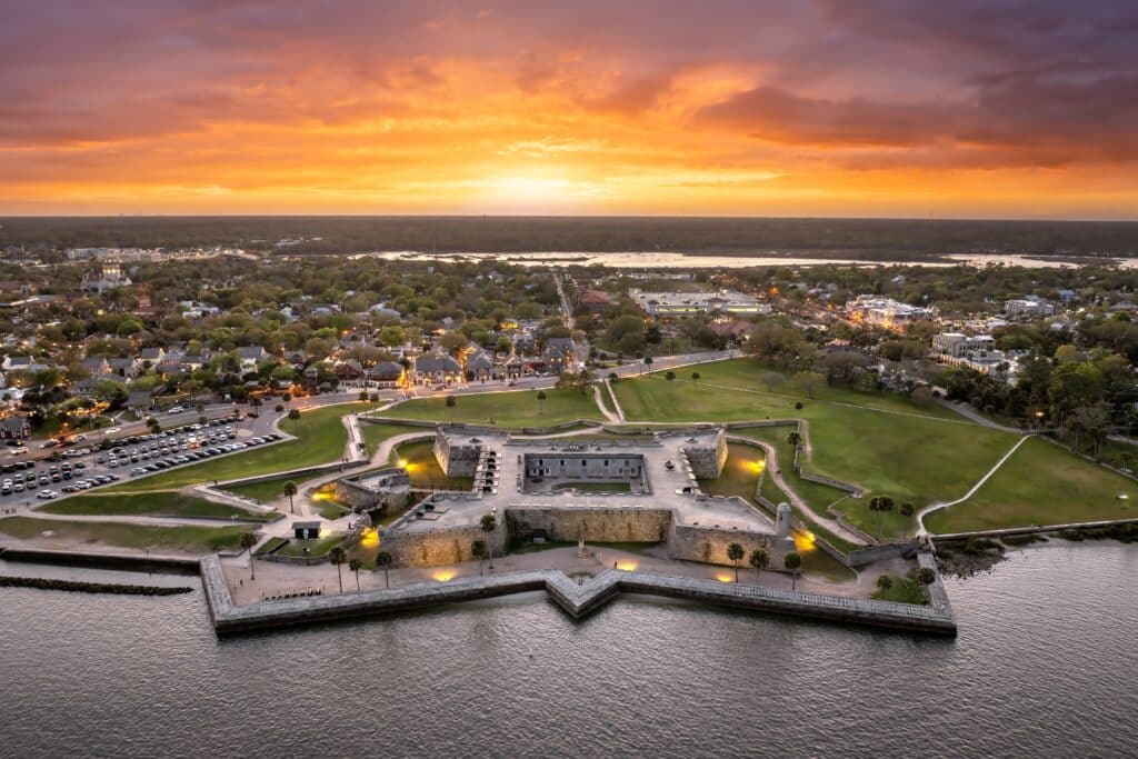 Fort Castillo de San Marcos, National Monument in St. Augustine, Florida. Old Spanish fortification landmark