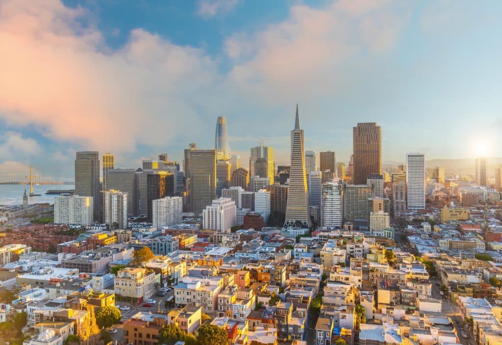 Scenic view of downtown San Francisco California USA 