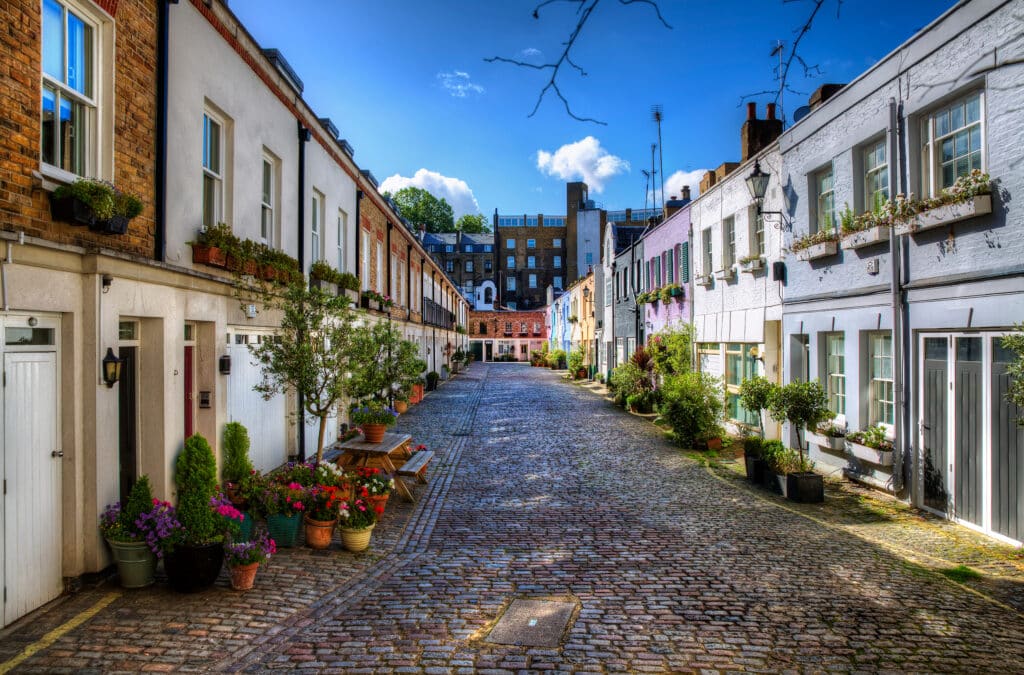 From the Alley of Conduit Mews, Paddington, London
