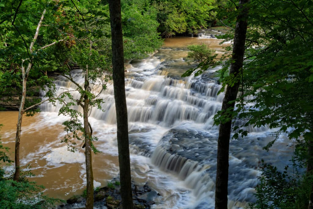 Waterfalls At Burgress State Park In Tennessee