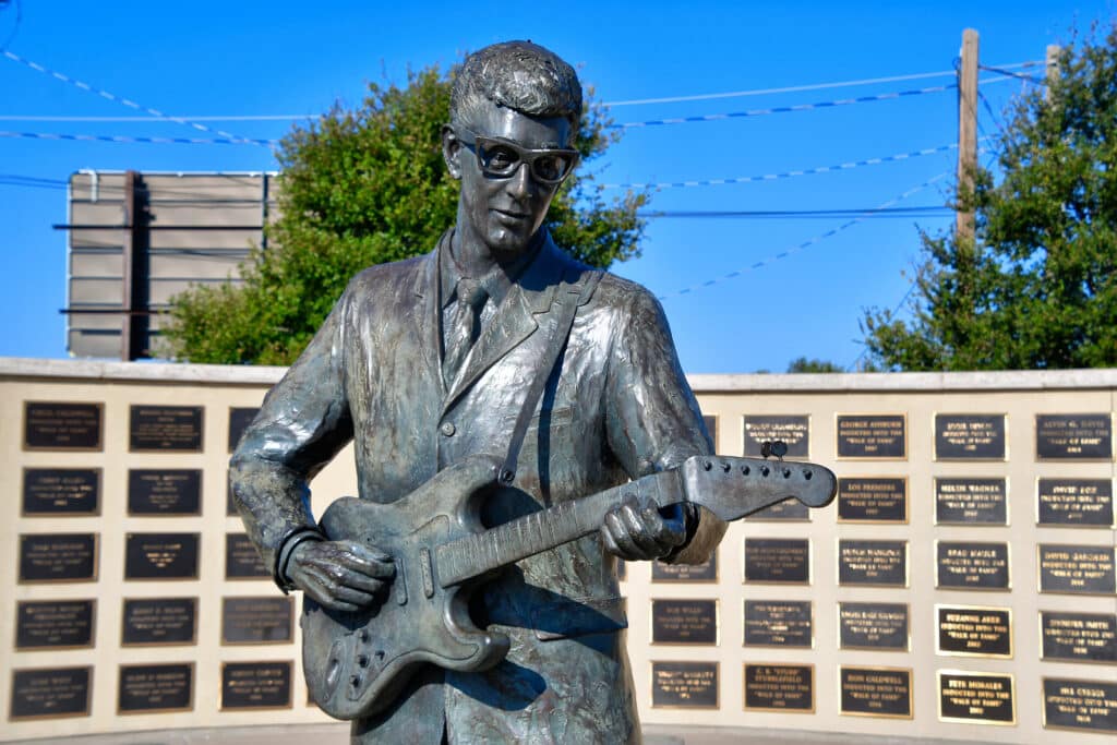 Lubbock, Texas / USA:
Buddy Holly memorial for the rock and roll singer and artist.