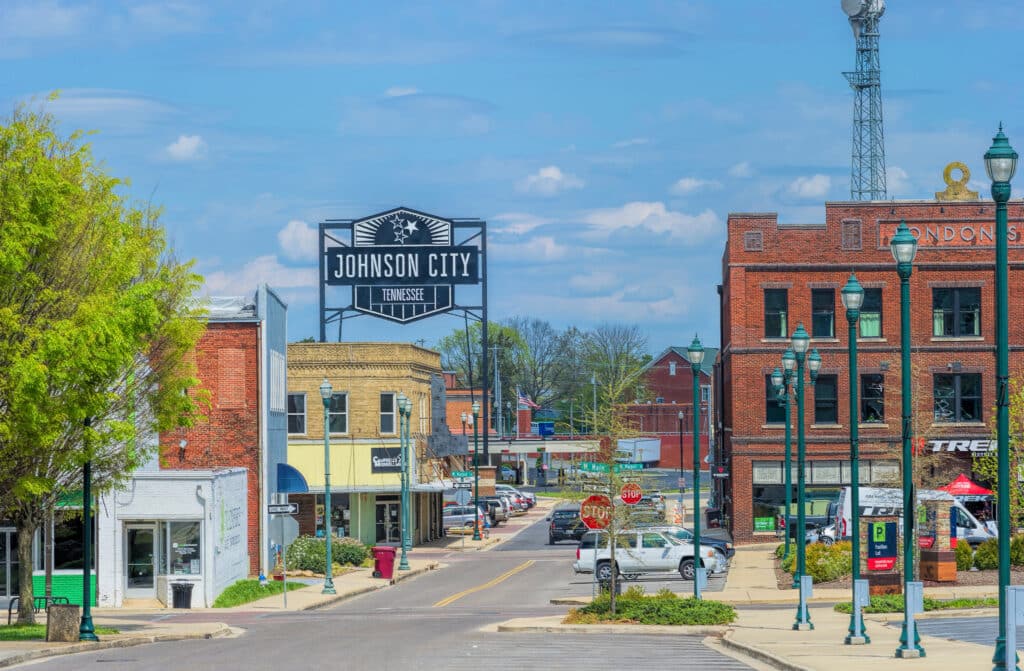 Johnson City, Tennessee: Shelter In Place deserted Streets of Johnson City in Tennessee.