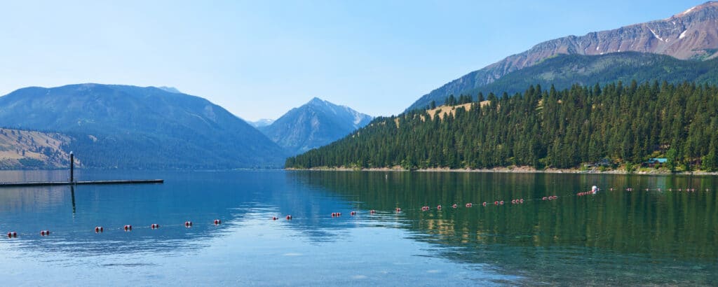 Mountains panorama in Wallowa Lake State Park in Eastern Oregon.