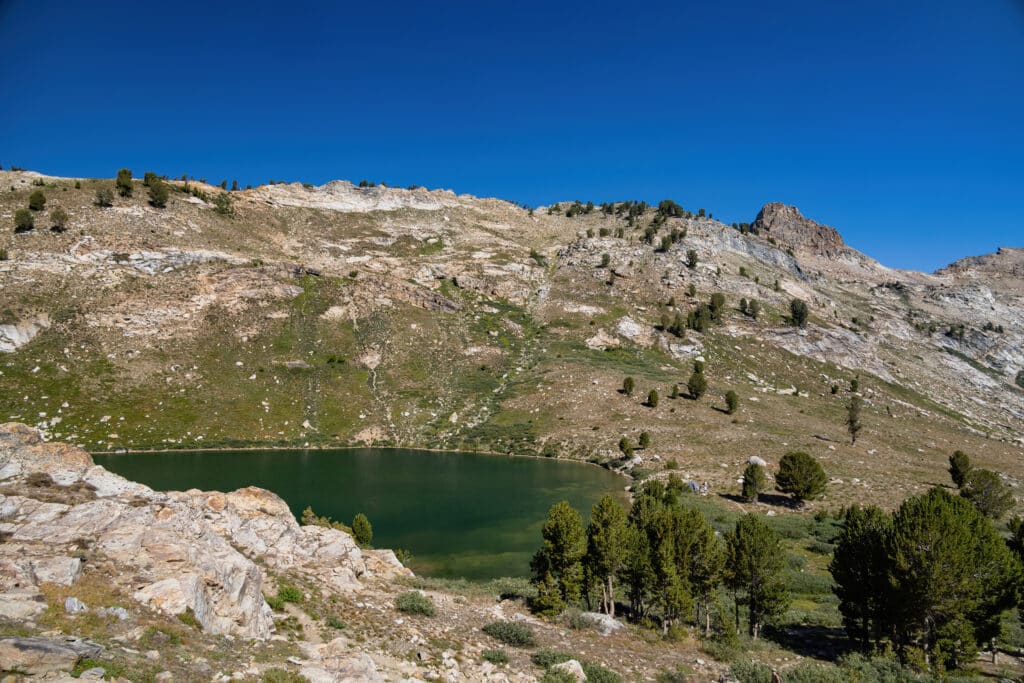 Morning view of the beautiful landscape around the Ruby Crest Trail of Ruby Mountain at Nevada