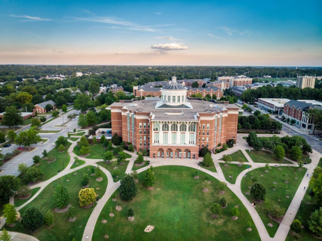 Lexington, Kentucky: Aerial view of the William T. Young Library at the University of Kentucky in Lexington, Kentucky