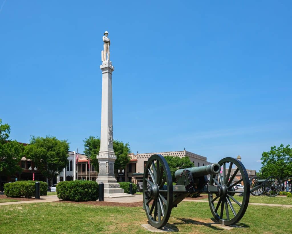 Franklin, Tennessee USA: Memorial to the confederate solders of the American Civil War along Main Street in this rural small town south of Nashville