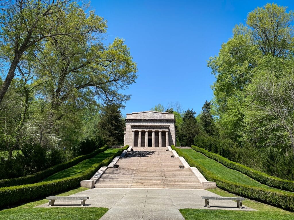 Hodgenville, Kentucky: Abraham Lincoln Birthplace National Historical Park. Memorial building built on the centennial of Lincoln's birth at the site of Lincoln family Sinking Spring Farm.