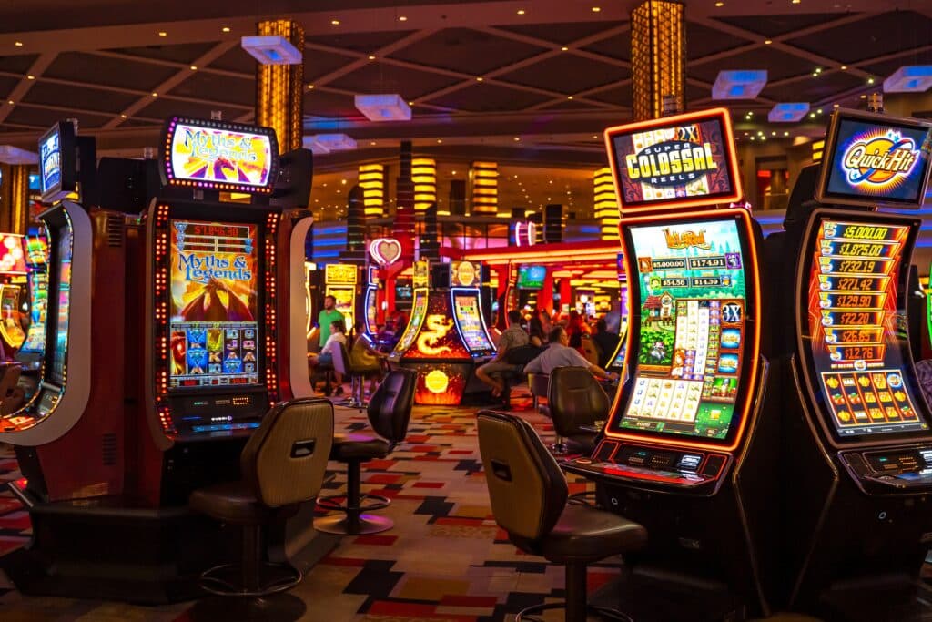 Las Vegas, NV: Gaming machines at a casino hotel in Las Vegas. 