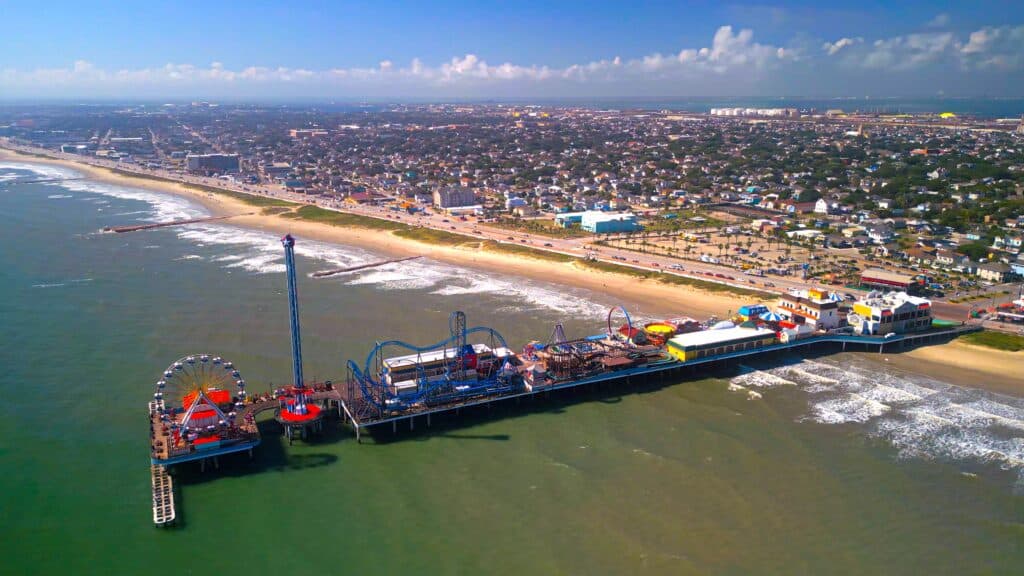 Island of Galveston Texas from above - GALVESTON, TEXAS