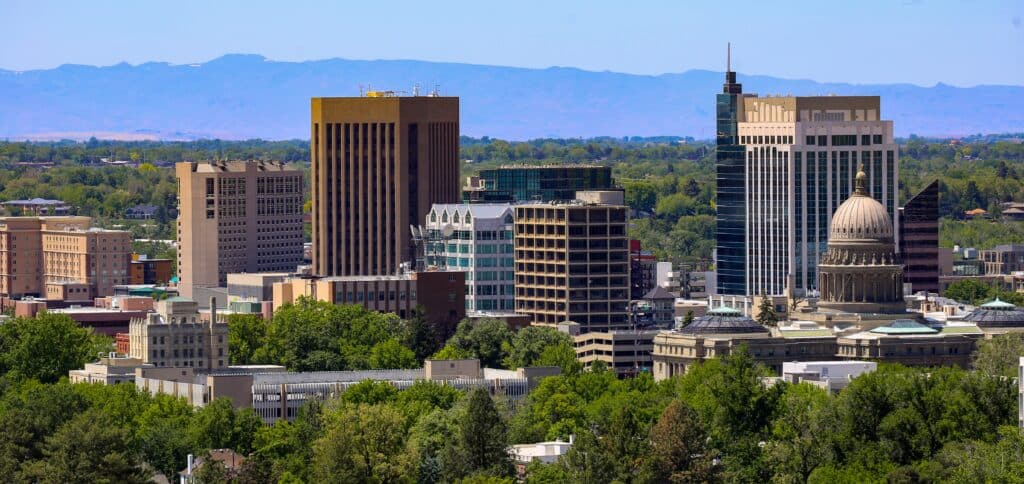 View of downtown Boise, Idaho and the Idaho State Capitol