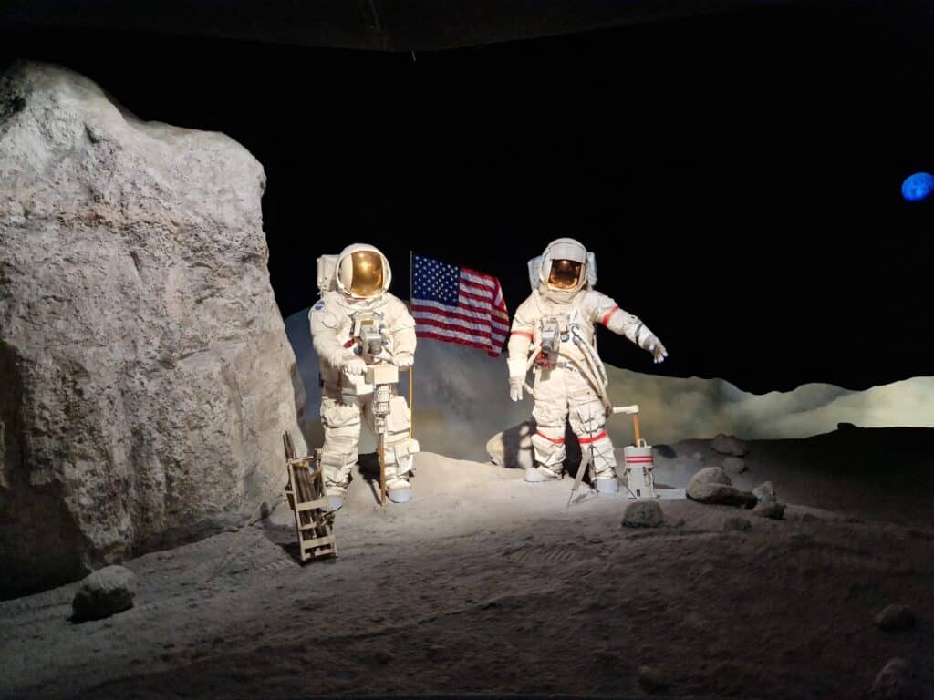 Houston Downtown, Texas, United States of America: USA Astronauts on Houston Space Center