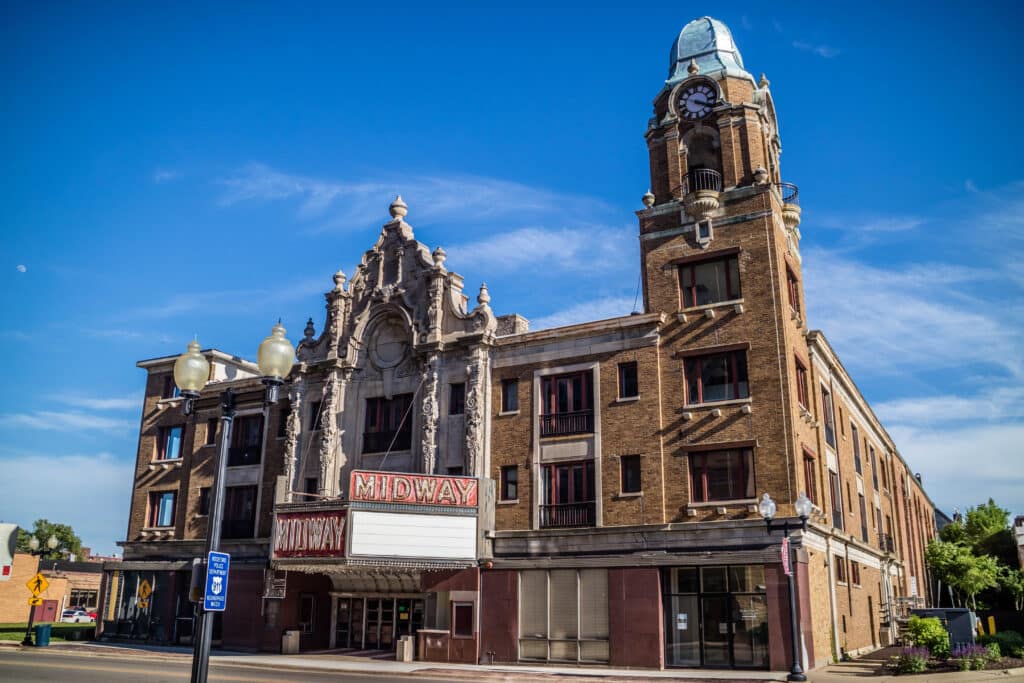 Rockford, IL, USA: The historic Midway Theatre in town