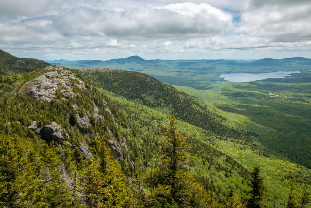 A ridged mountain range in Maine.