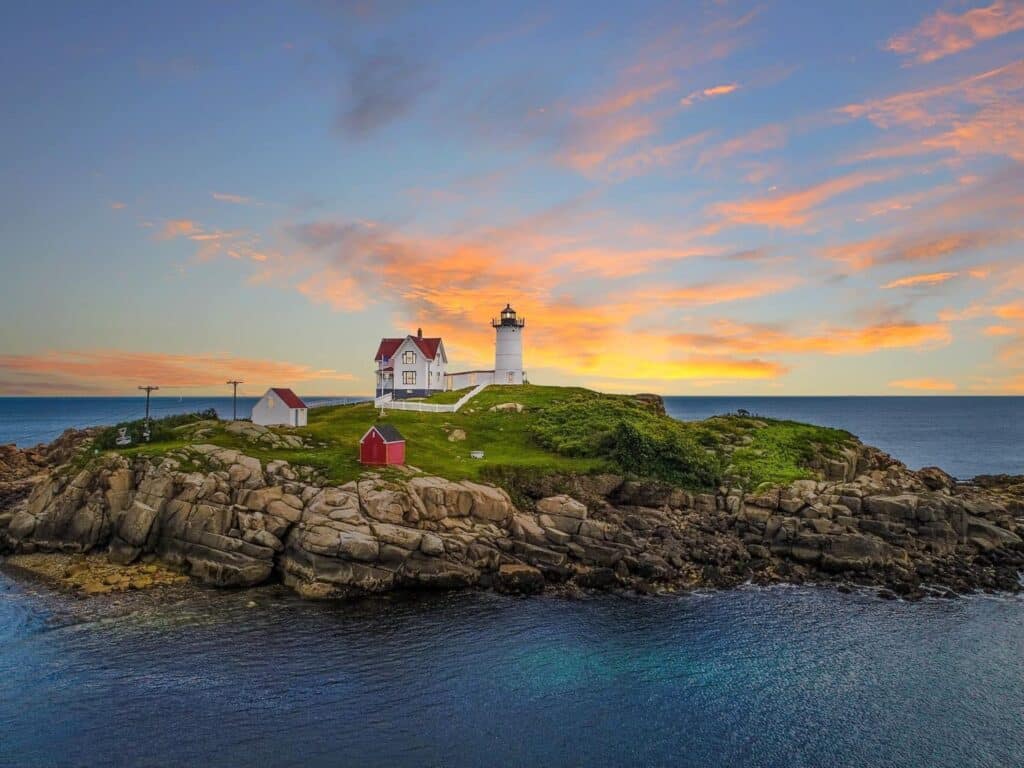 Nubble Lighthouse At Dusk, York, Maine