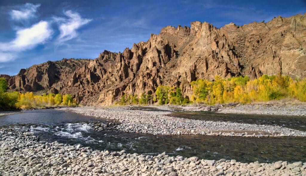 Shoshone Canyon east of Yellowstone National Park.