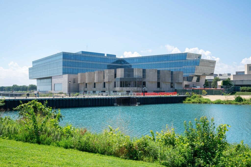 Evanston, IL, USA: The Patrick G. and Shirley W. Ryan Center for the Musical Arts at Northwestern University's main campus on the shore of Lake Michigan in Evanston, Illinois.