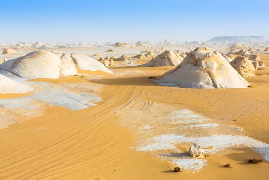 White Desert at Farafra in the Sahara of Egypt. Africa.