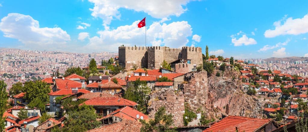 Ankara is capital city of Turkey - View of Ankara castle and interior of the castle