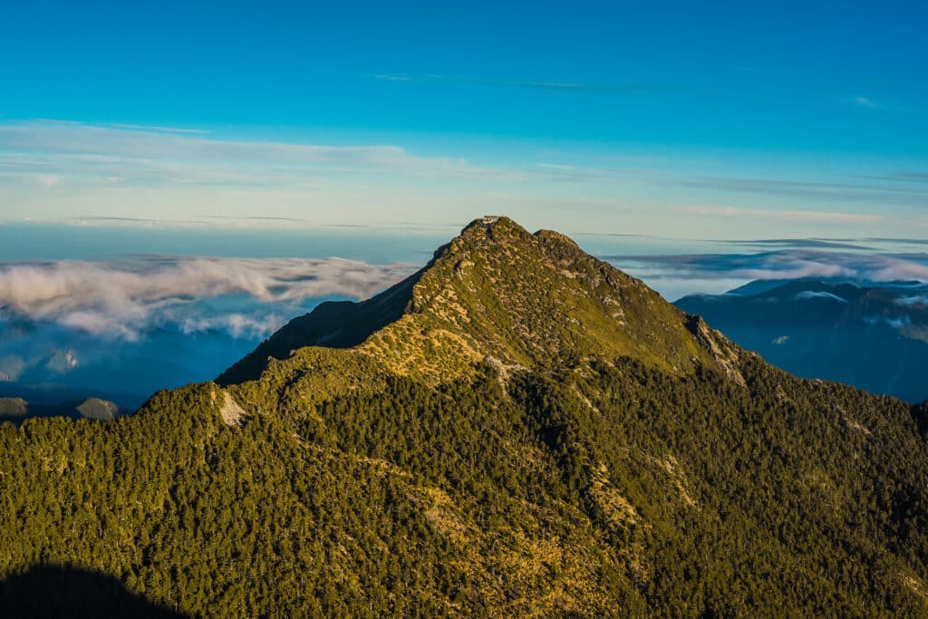 Landscape View Of Yushan Mountains (Main, North, South Peaks) With Beautiful Clouds At Sunrise, Yushan National Park, Chiayi, Taiwan