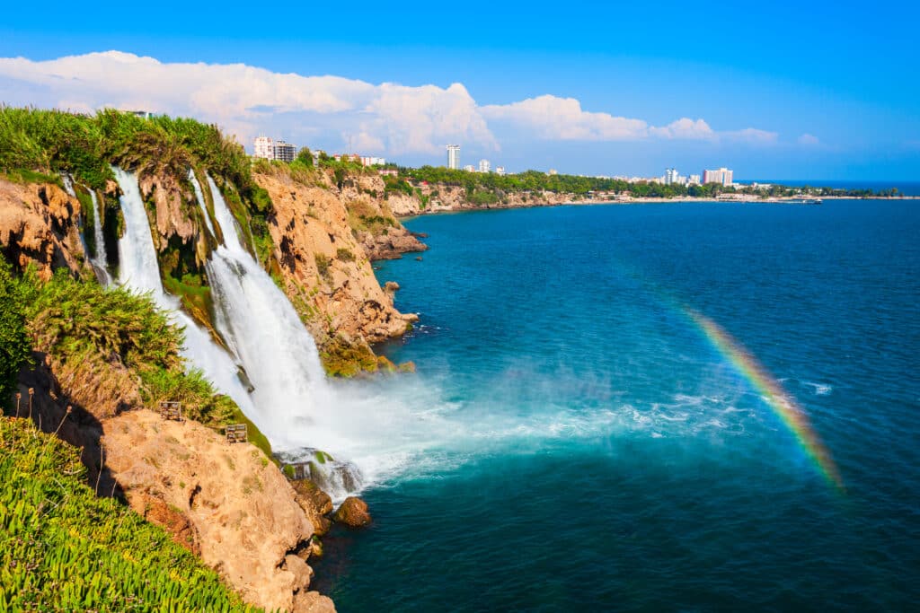 Duden waterfall park in Antalya city in Turkey
