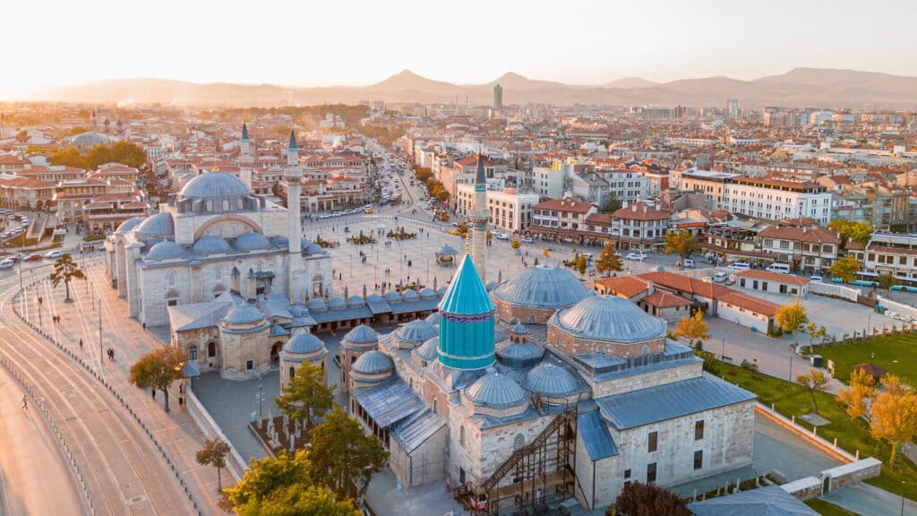 View of Mevlana mosque - Konya, Turkey